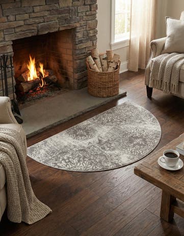 Light Gray Monte Carlo Hearth Rug