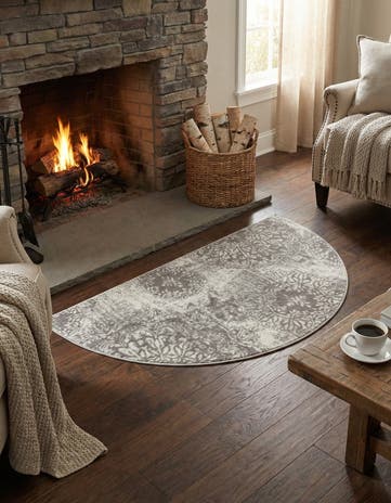 Light Gray Monte Carlo Hearth Rug
