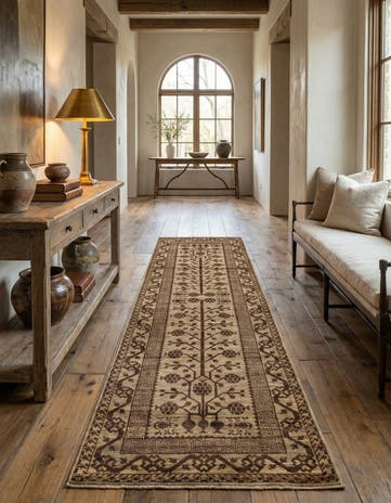 3' x 9' 8 Hand Knotted Khotan Ziegler Oriental Runner Rug