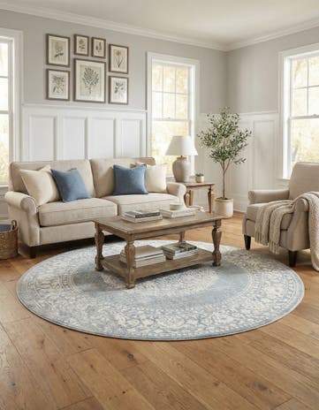 6' x 6' Modern Classical Round Rug