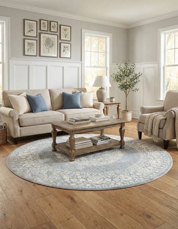 6' x 6' Modern Classical Round Rug