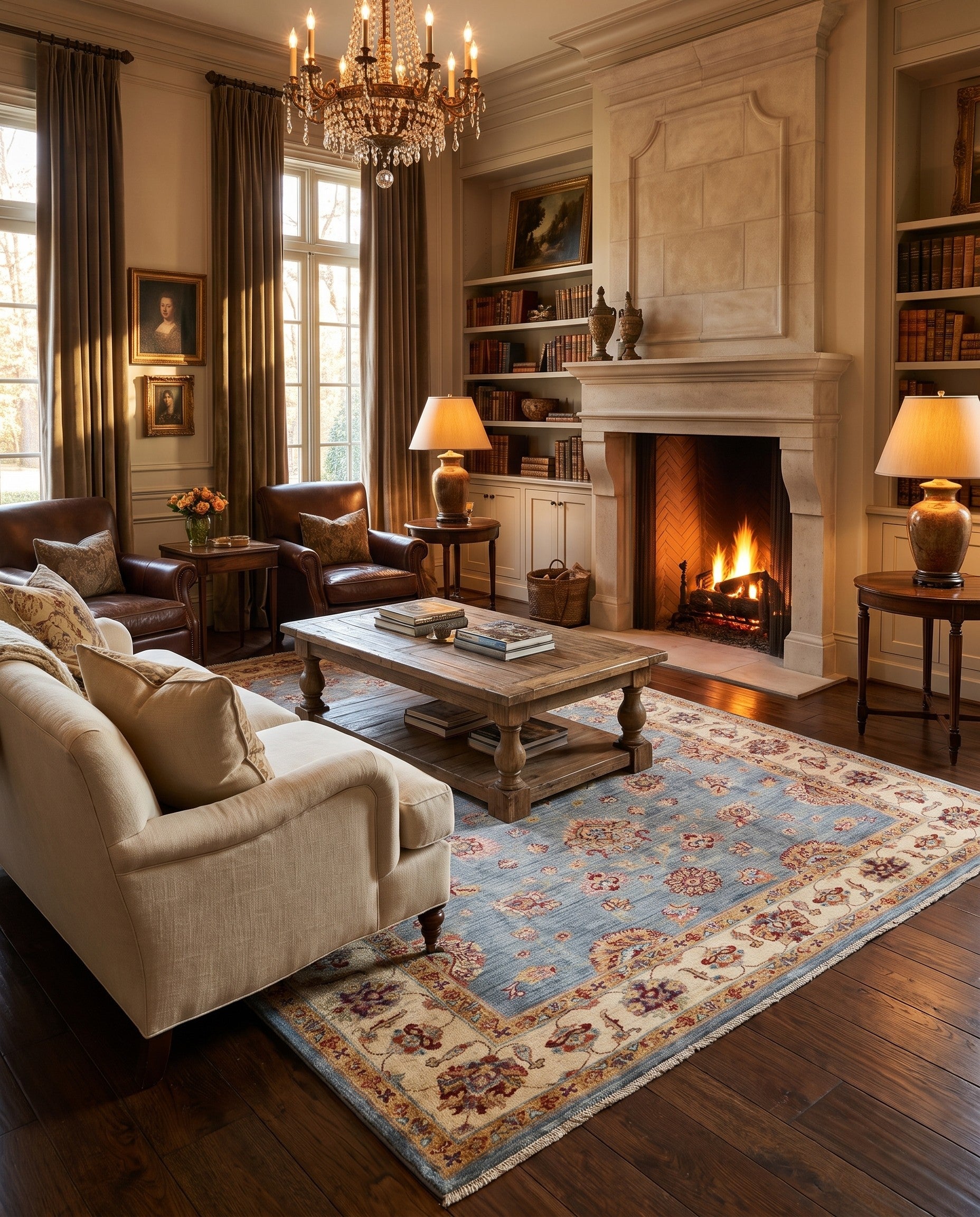 6' 2 x 9' 2 Hand Knotted Ziegler Rug
