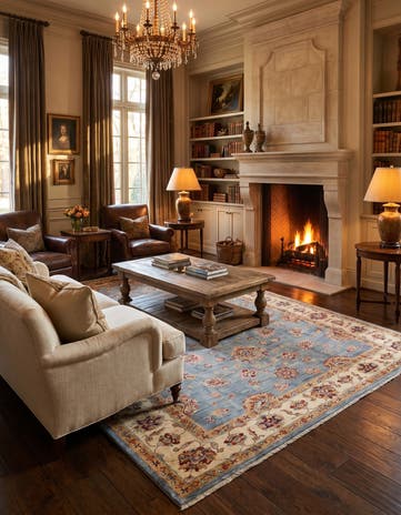 6' 2 x 9' 2 Hand Knotted Ziegler Rug
