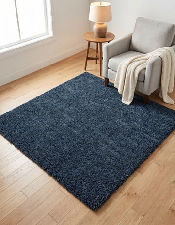 Marine Blue Zermatt Shag Square Rug