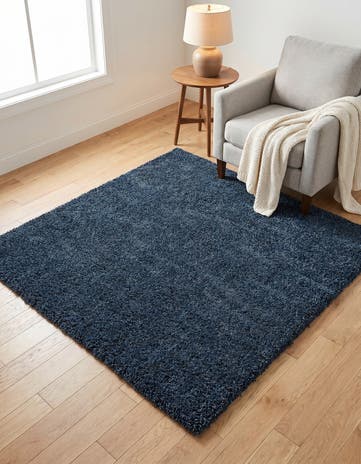 Marine Blue Zermatt Shag Square Rug