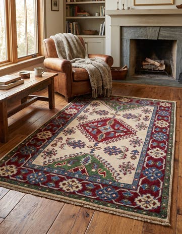 3' 3 x 5' Hand Knotted Kazak Rug