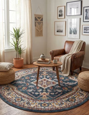 7' 10 x 7' 10 Kamala Washable Round Rug