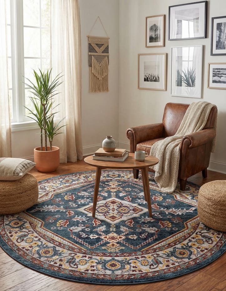 7' 10 x 7' 10 Kamala Washable Round Rug