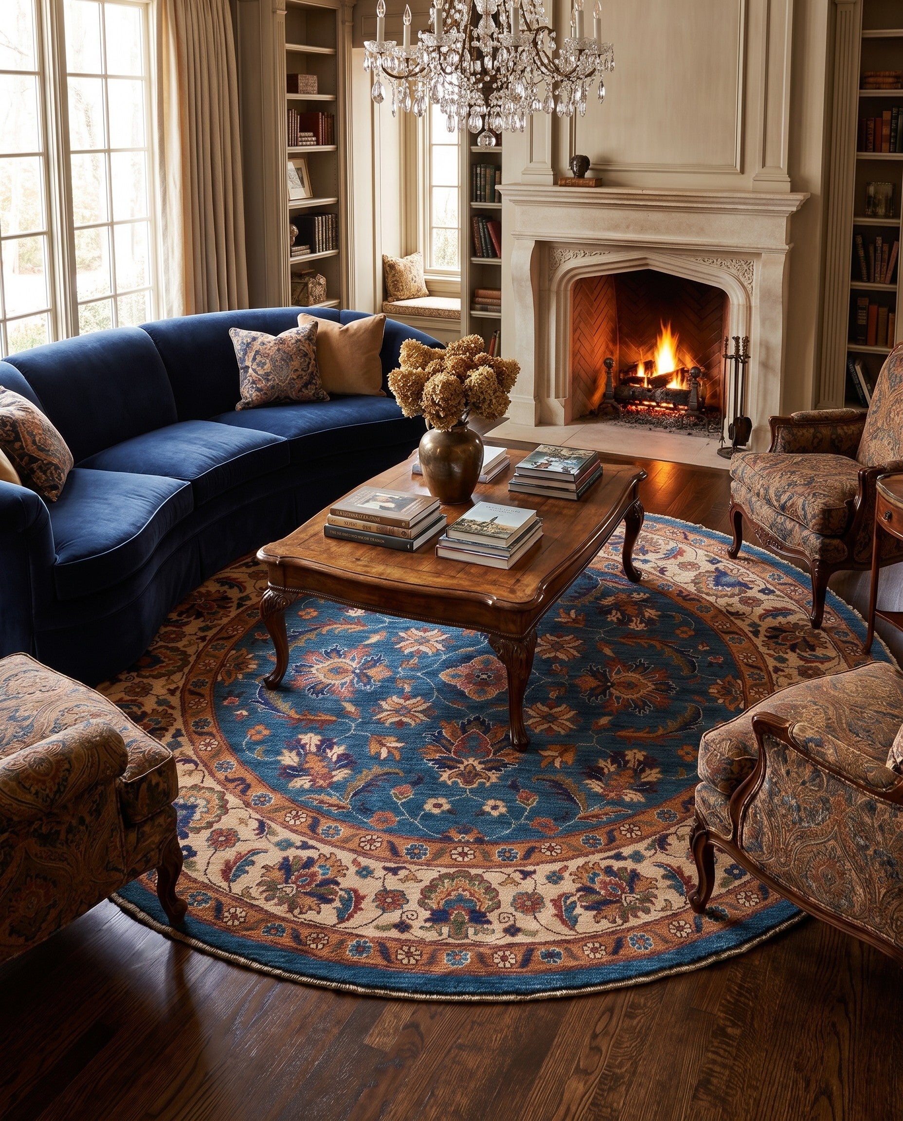 200cm x 200cm Hand Knotted Ziegler Round Rug