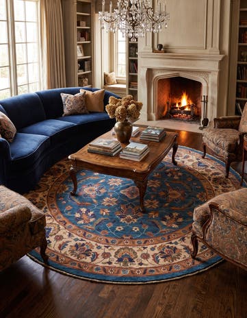 200cm x 200cm Hand Knotted Ziegler Round Rug