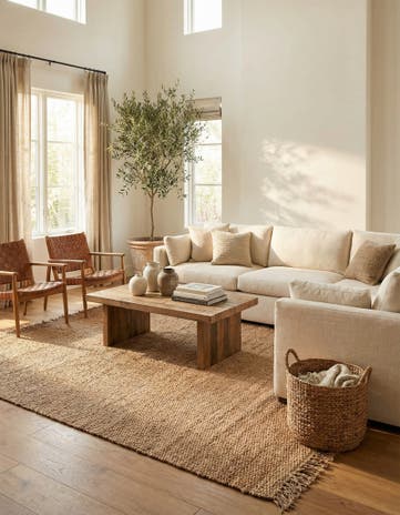 Natural Hand Woven Chunky Jute Rug