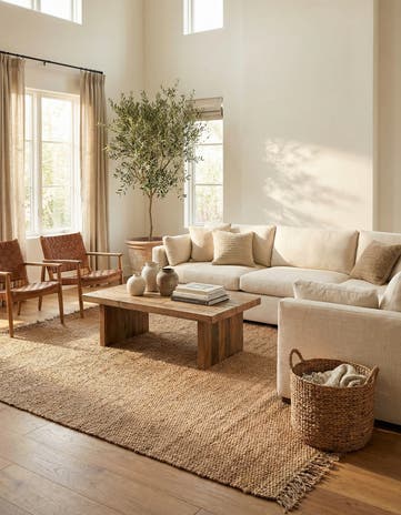 Natural Hand Woven Chunky Jute Rug