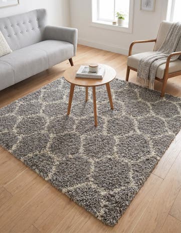 5' 3 x 5' 3 Lattice Shag Square Rug