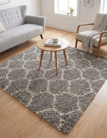 5' 3 x 5' 3 Lattice Shag Square Rug