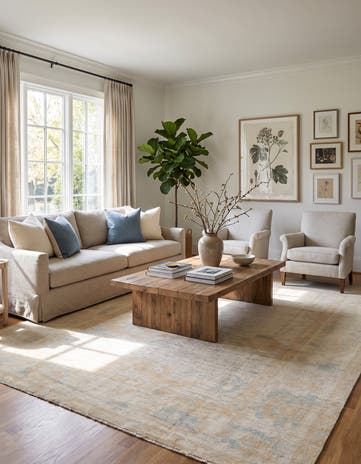 8' 11 x 11' 6 Hand Knotted Oushak Wool Rug