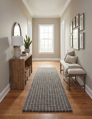 Storm Cloud Gray Heritage Line Wool Runner Rug