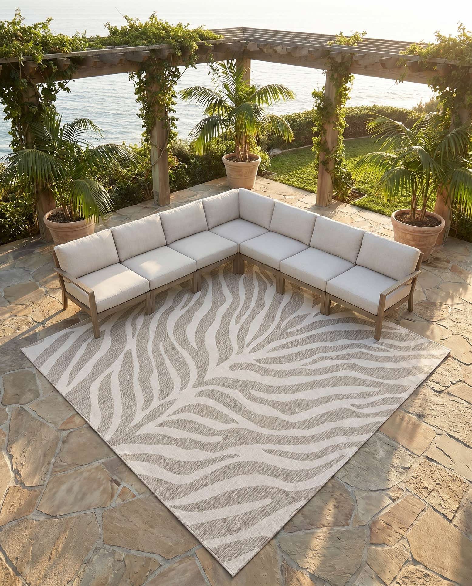 10' x 10' Easy-Clean Safari Indoor / Outdoor Square Rug