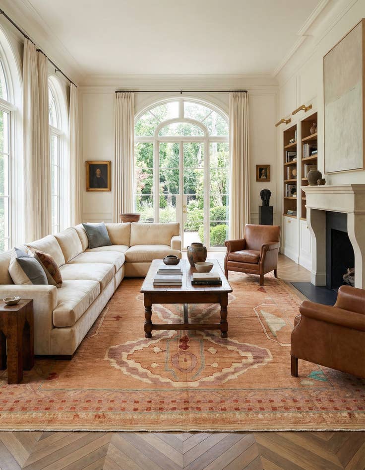 Detail image of 12' 3 x 15' 3 Hand Knotted Oushak Wool Rug