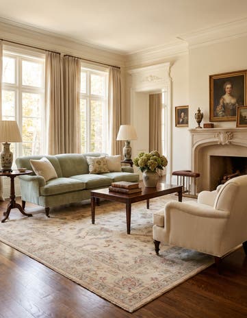 5' 11 x 8' 1 Hand Knotted Ziegler Rug