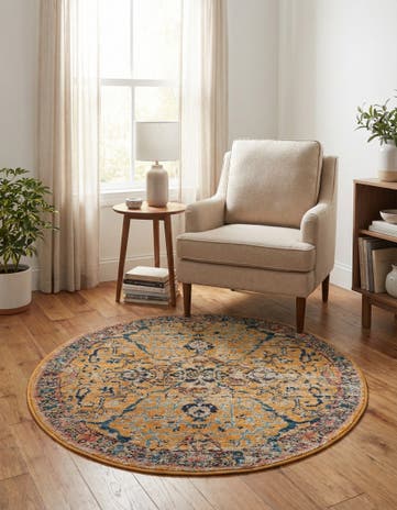 Yellow Lola Round Rug