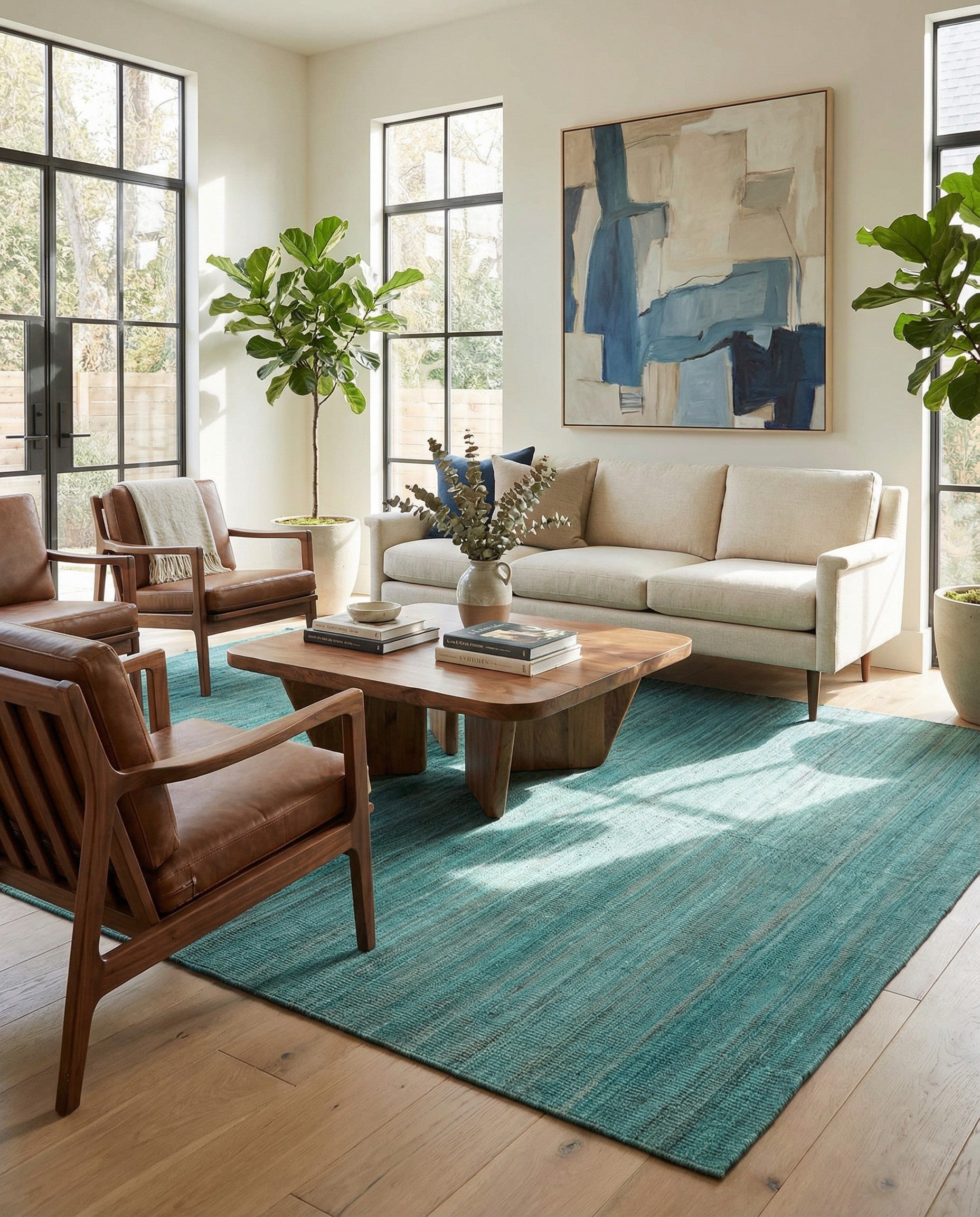 6' 9 x 9' 6 Hand Woven Kilim Modern Wool Rug