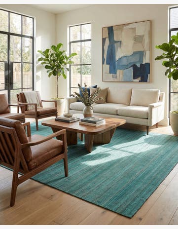 6' 9 x 9' 6 Hand Woven Kilim Modern Wool Rug