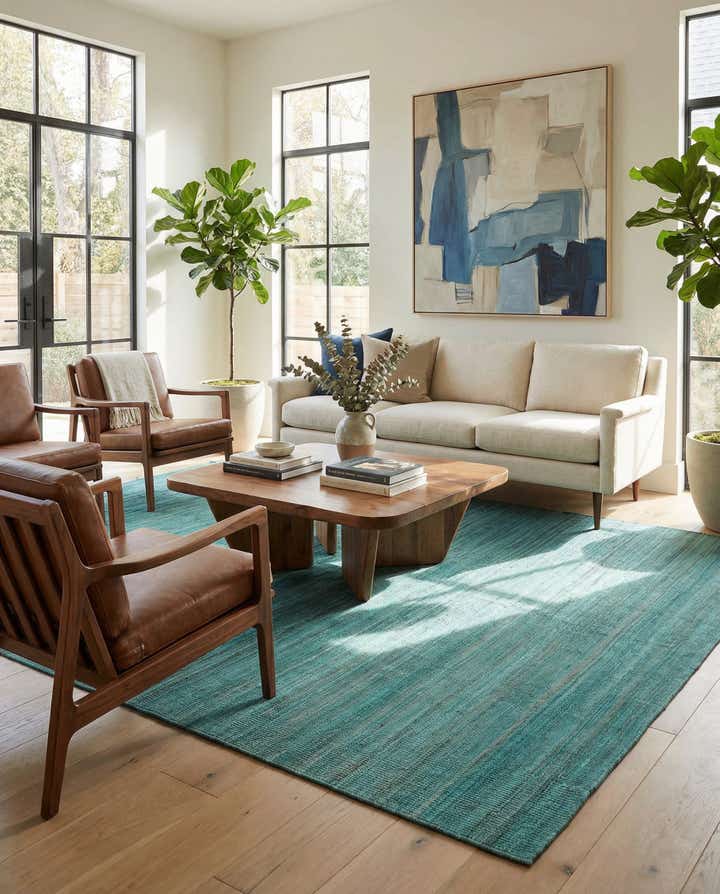 6' 9 x 9' 6 Hand Woven Kilim Modern Wool Rug