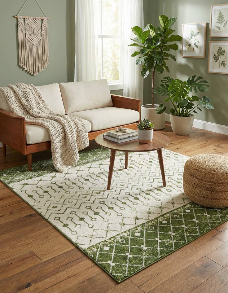 Detail image of  6' x 6' Moroccan Trellis Square Rug