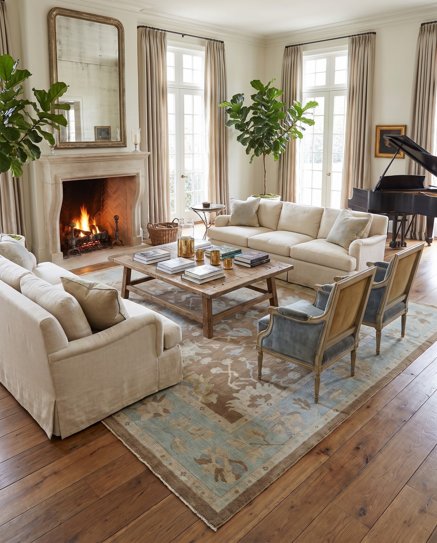 9' 1 x 11' 9 Hand Knotted Oushak Wool Rug