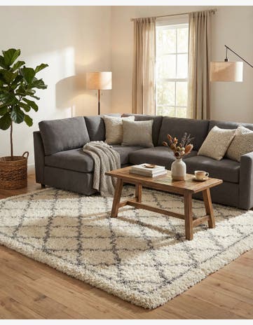 Pearl Infinity Shag Square Rug