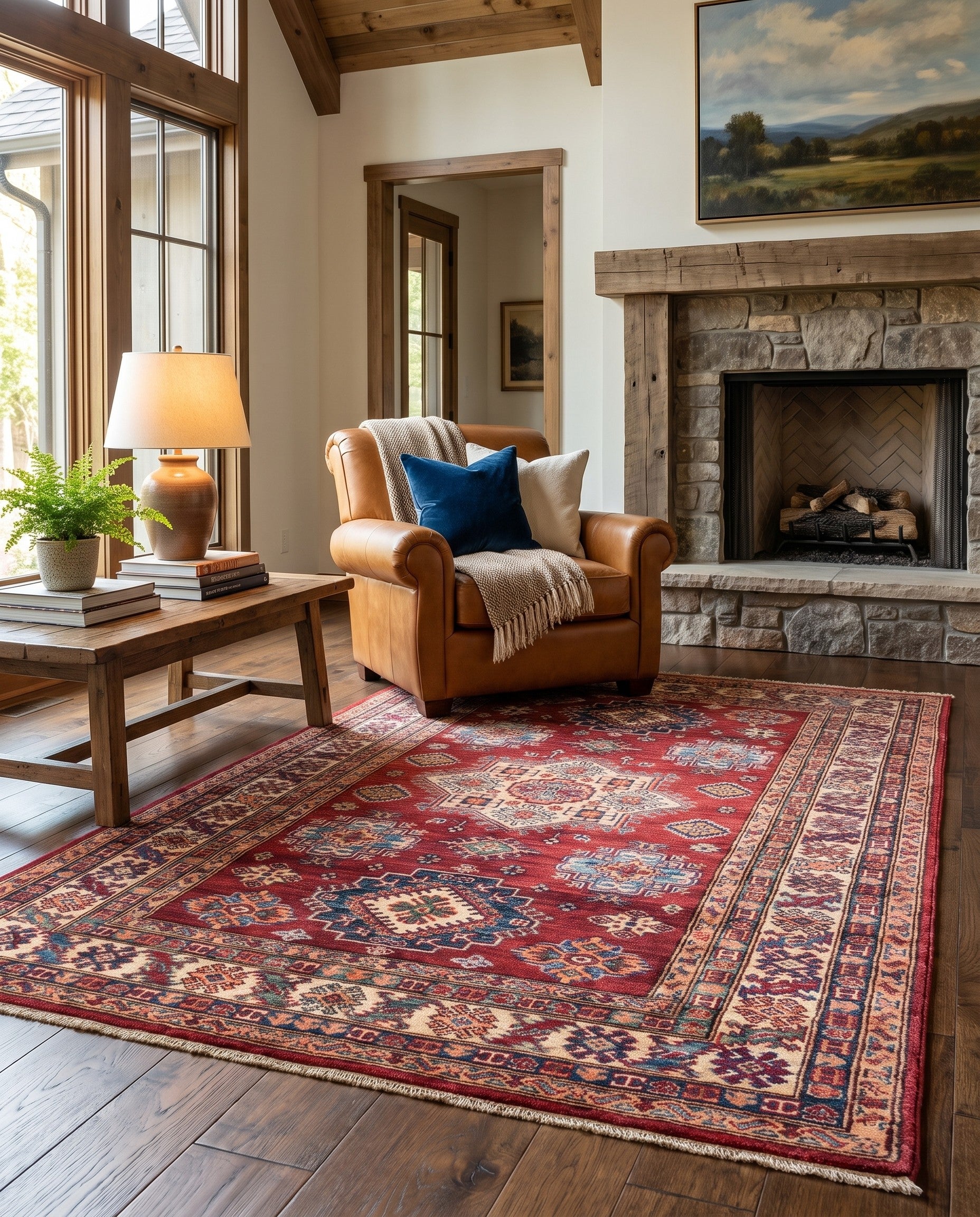 4' x 6' 2 Hand Knotted Kazak Rug