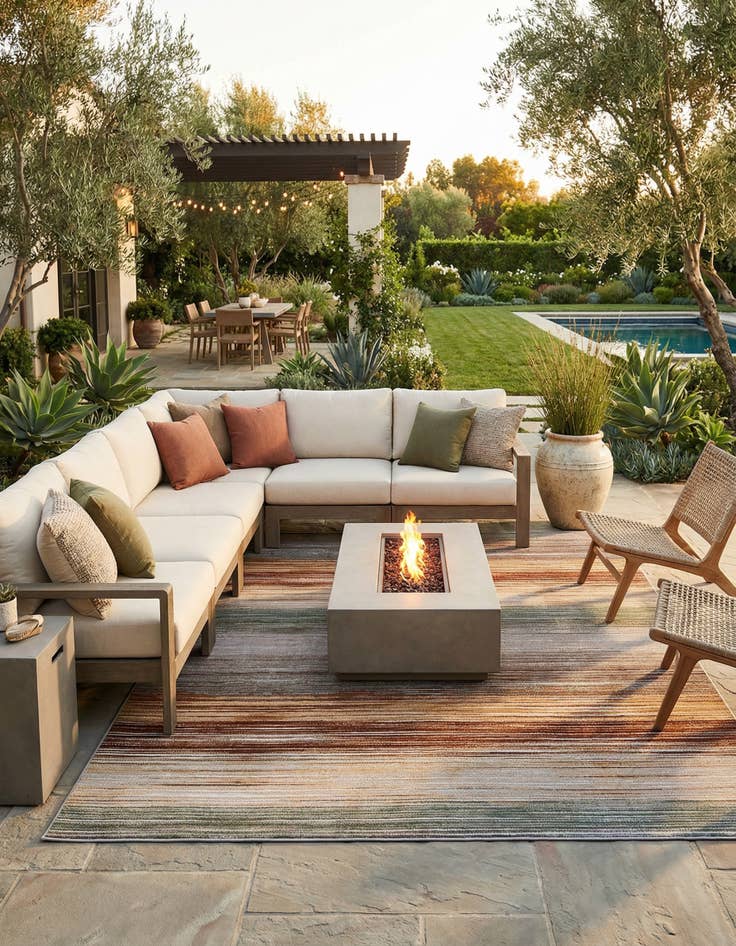 Detail image of 10' x 14' Washable Modern Indoor / Outdoor Rug