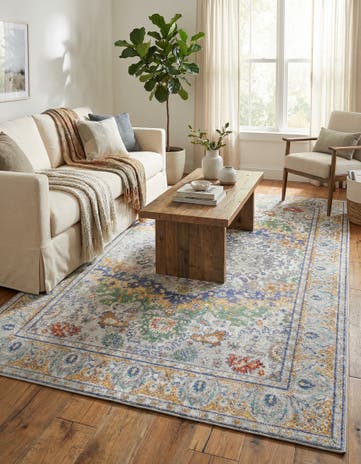 Light Gray Aqua Rug