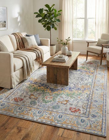Light Gray Aqua Rug