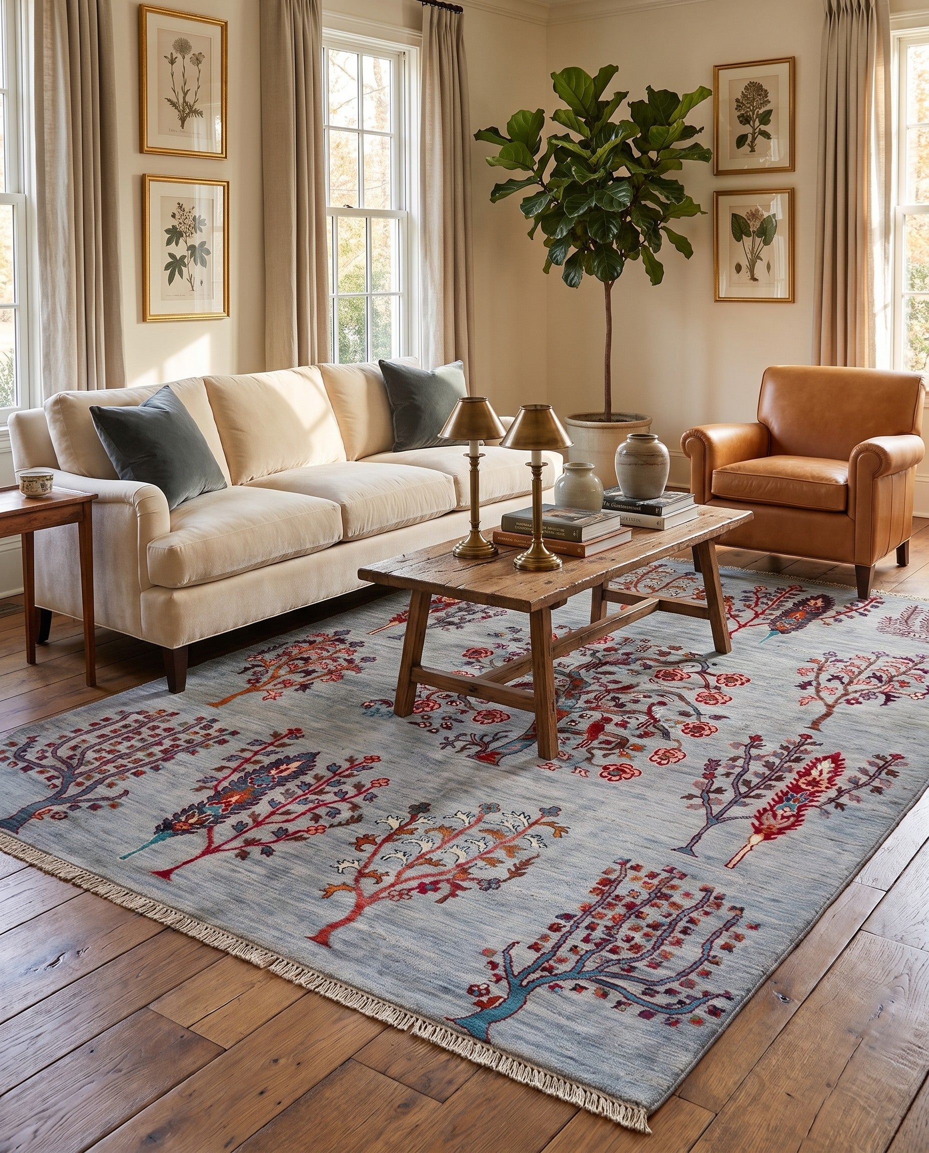 4' 11 x 6' 9 Hand Knotted Ariana Ziegler Rug