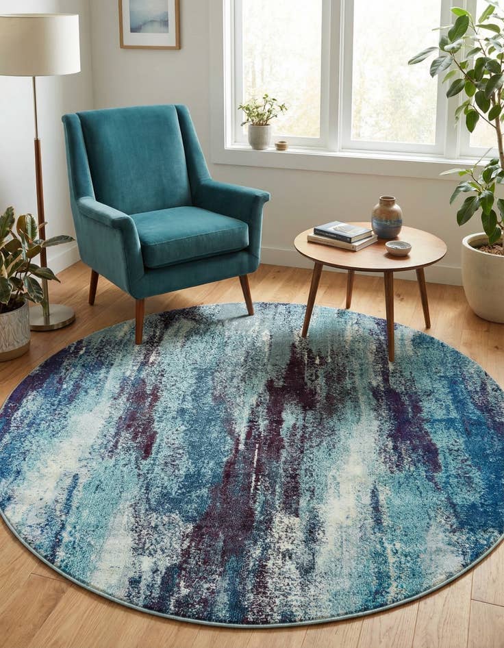 Detail image of 6' x 6' Washable Barcelona Round Rug