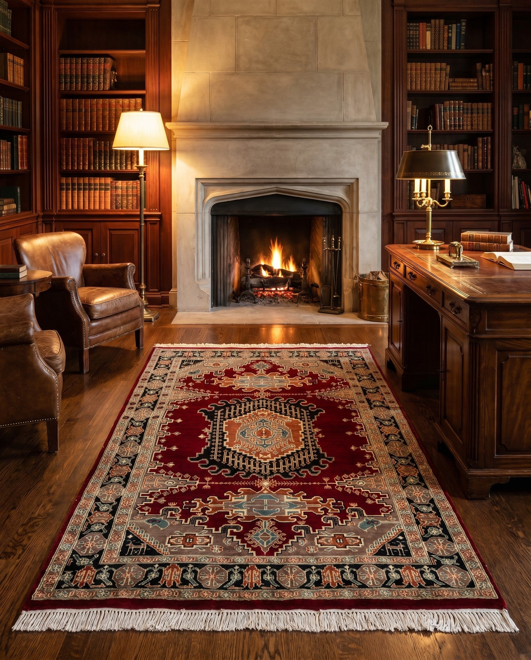 4' 3 x 6' 5 Hand Knotted Lahour Oriental Rug