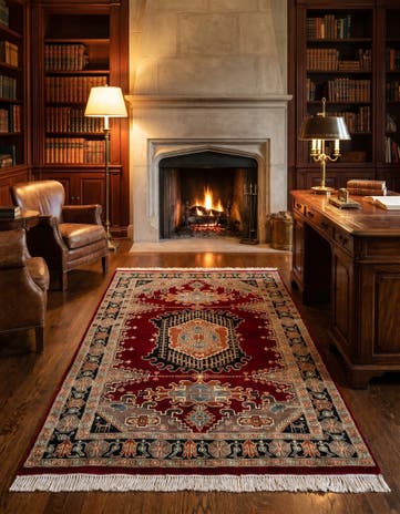 4' 3 x 6' 5 Hand Knotted Lahour Oriental Rug