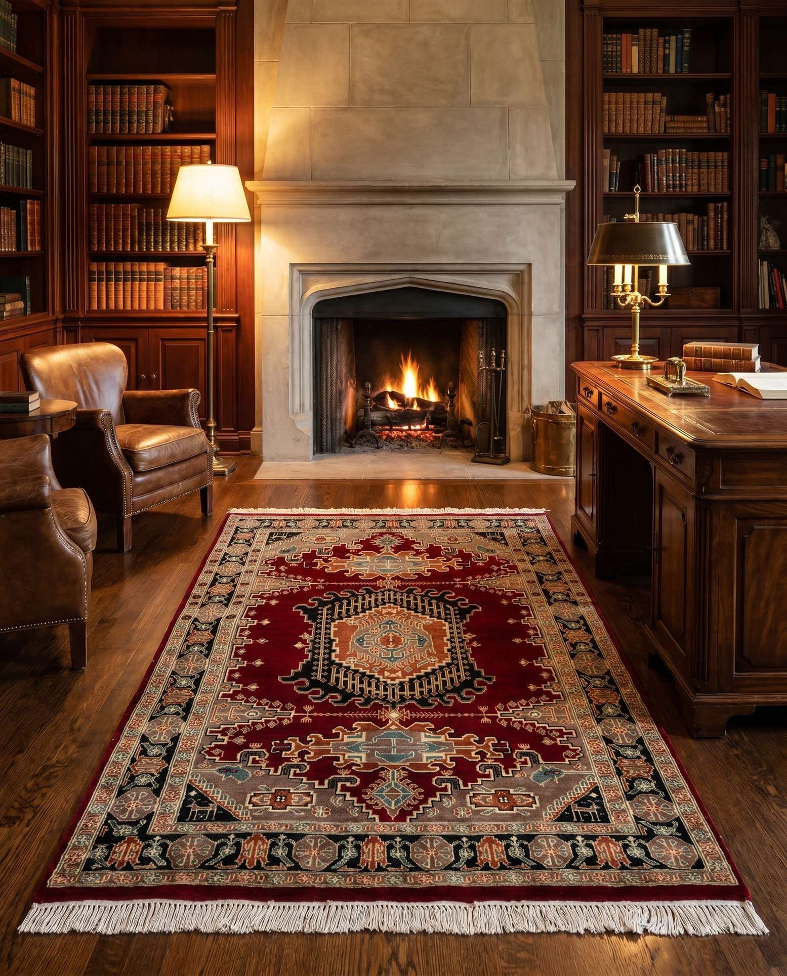 4' 3 x 6' 5 Hand Knotted Lahour Oriental Rug