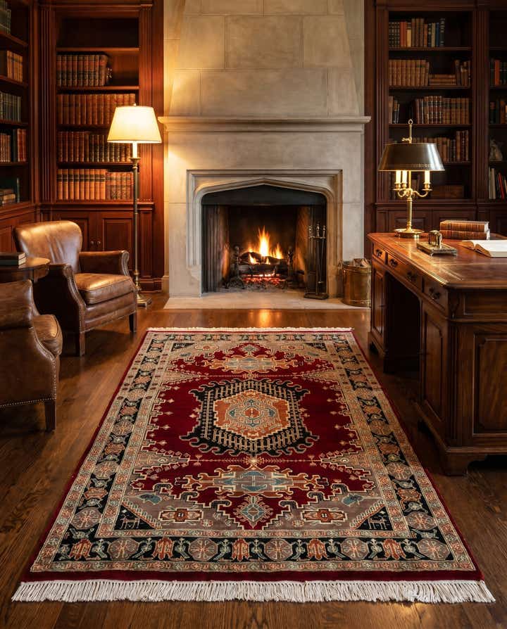 4' 3 x 6' 5 Hand Knotted Lahour Oriental Rug