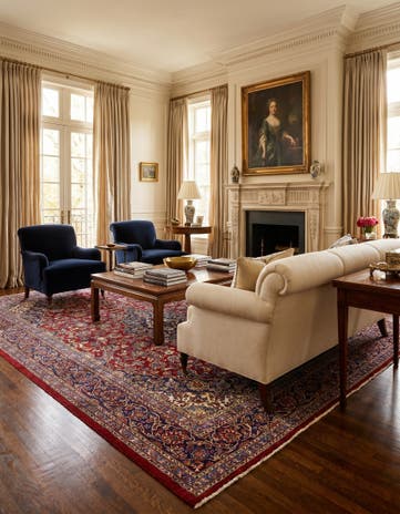 9' 7 x 13' 2 Hand Knotted Mashad Persian Wool Rug