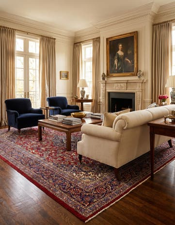 9' 7 x 13' 2 Hand Knotted Mashad Persian Wool Rug