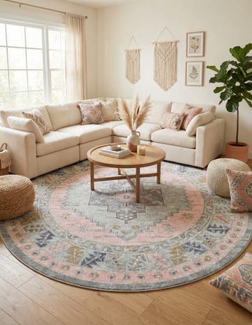 Pink Whitney Round Rug