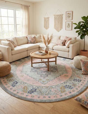 Pink Whitney Round Rug