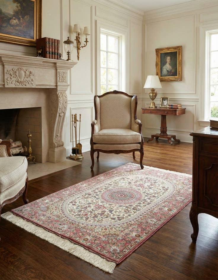 Detail image of 3' 3 x 4' 9 Ghom Silk Rug