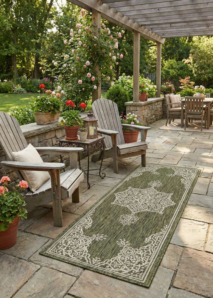 2' x 6' Easy-Clean Traditional Indoor / Outdoor Runner Rug