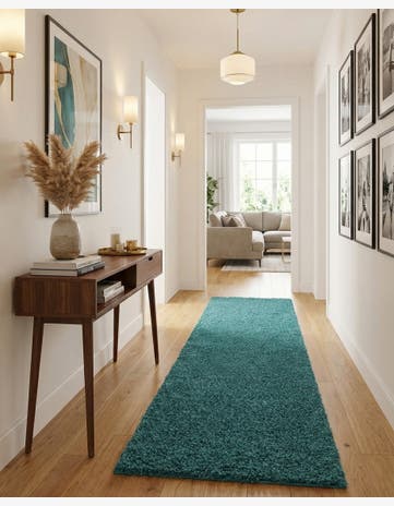 2' 7 x 14' Solid Shag Runner Rug