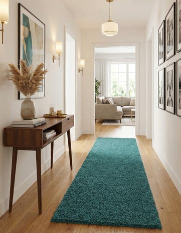 2' 7 x 14' Solid Shag Runner Rug