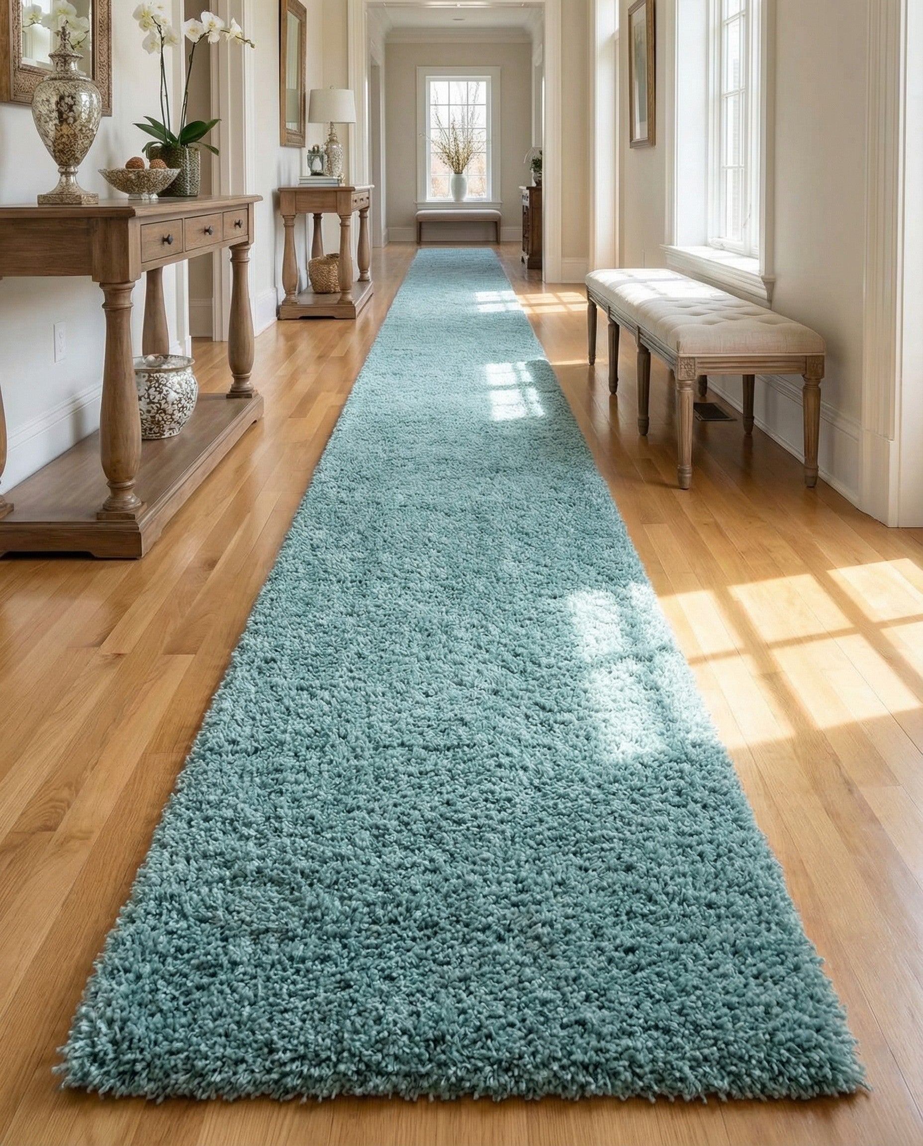 Primary image 2' 7 x 16' 5 Solid Shag Runner Rug
