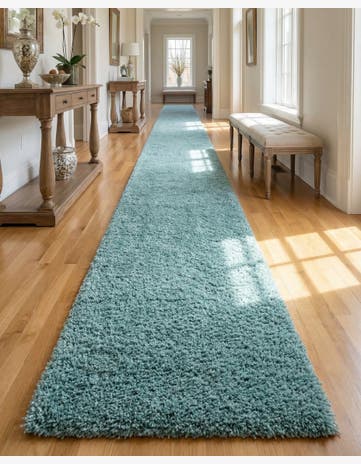 2' 7 x 16' 5 Solid Shag Runner Rug